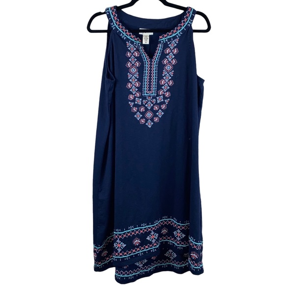 Style & Co. Dresses Style Co Sleeveless Dress 2x Embroidered Cotton